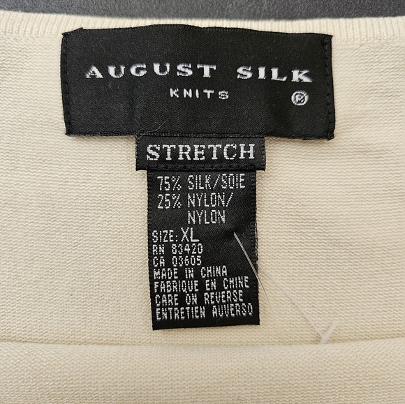 NWT - Silk Blend August Silk Stretch Cream Knit Jersey - Size XL - Picture 5 of 6